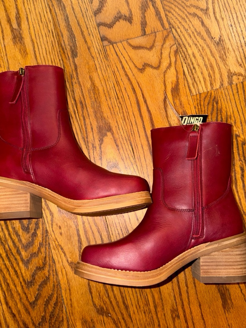 Dingo Women’s Burgundy Leather Ankle Boots - Unbranded